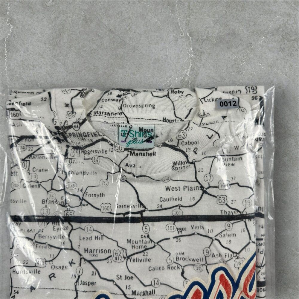 VTG Arkansas, USA All Over Print 90's Destination Map Single Stitch Shirt - XL - Picture 8 of 8